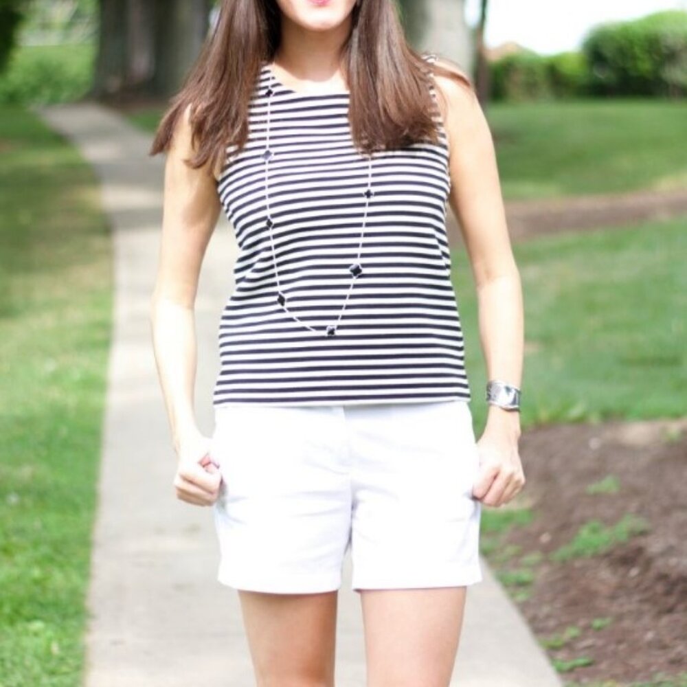 J. Crew 16 Preppy Cotton White 7" Shorts New! - Picture 1 of 9
